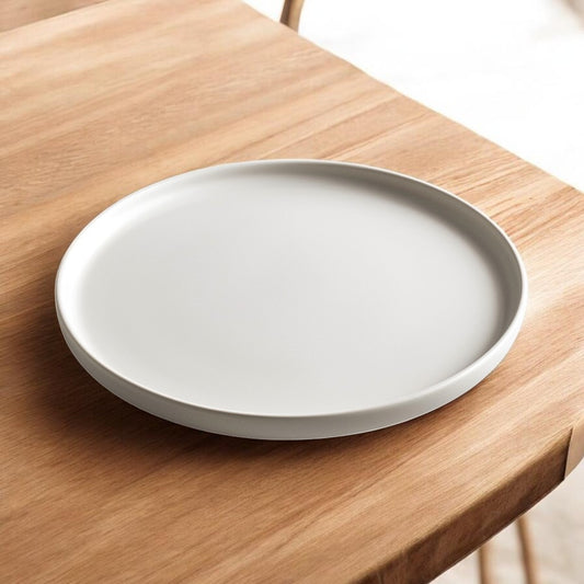 DRCO Minimalist Matte Ceramic Dinner Plate - 10-Inch Round Serving Plate